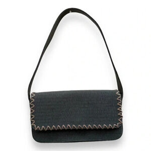 Stuart‎ Weitzman Handbag Solid Green Textured Shoulder Bag Purse with Dust Bag